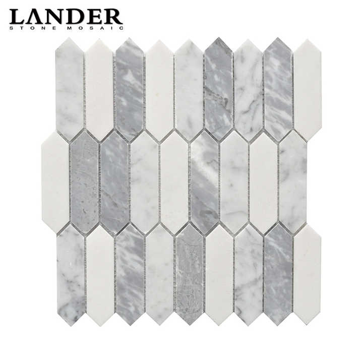 Gạch ốp tường phòng tắm trang trí bằng đá cẩm thạch tự nhiên Carrara màu trắng