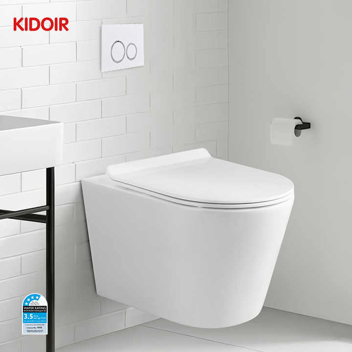 Bồn cầu treo tường Kidoir phong cách Châu Âu bằng sứ ốp lưng phòng tắm Closestool P-Trap