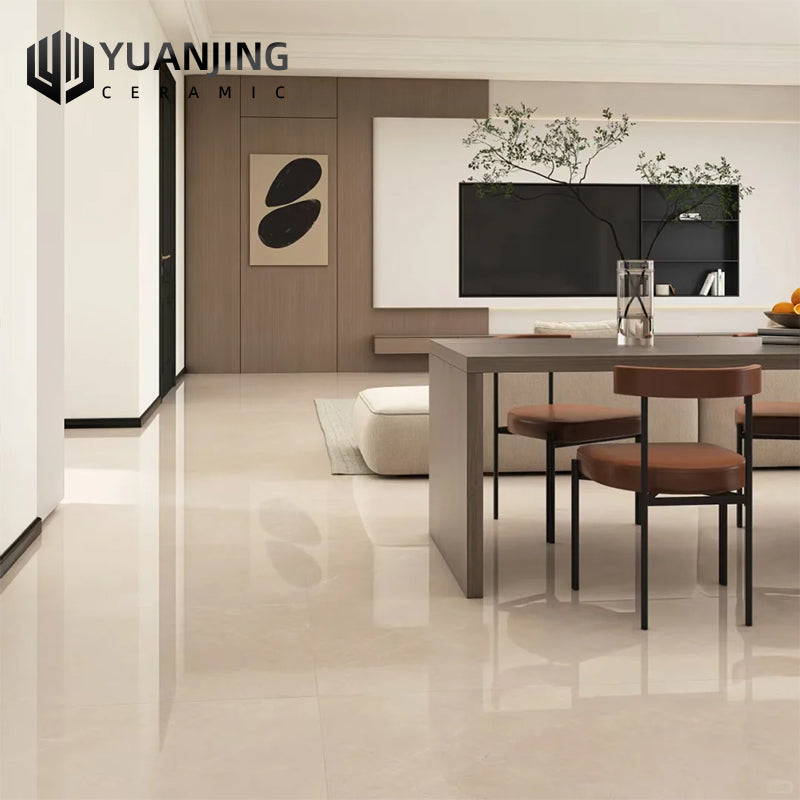 Gạch Porcelain Lát Sàn Bóng Vân Đá Cẩm Thạch Phật Sơn 750x1500mm, Khổ Lớn, Chống Trượt, Chống Mài Mòn Dùng Cho Phòng Khách, Khách Sạn, Biệt Thự