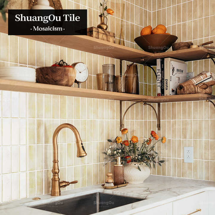 Gạch mosaic bán buôn Foshan Mosaic dải gốm ốp tường bếp gạch mosaic nghệ thuật trang trí tường phòng tắm gạch mosaic chống nước
