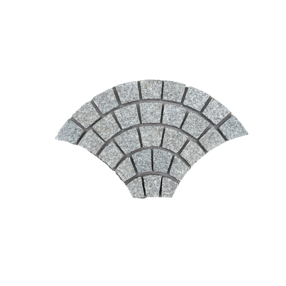 Đá lát hình quạt granite cao cấp màu xám nhạt