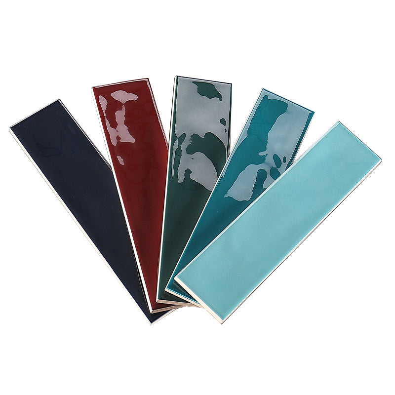 Thiết kế mới nhất 68x280mm Gạch ốp tường Ceramic kiểu Subway bóng, lượn sóng 3D, đầy màu sắc cho Phòng tắm và Nhà bếp
