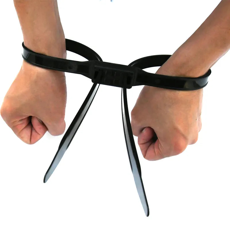 Còng tay nhựa dùng một lần tự khóa Trung Quốc, dây cáp nylon kép 12*700mm