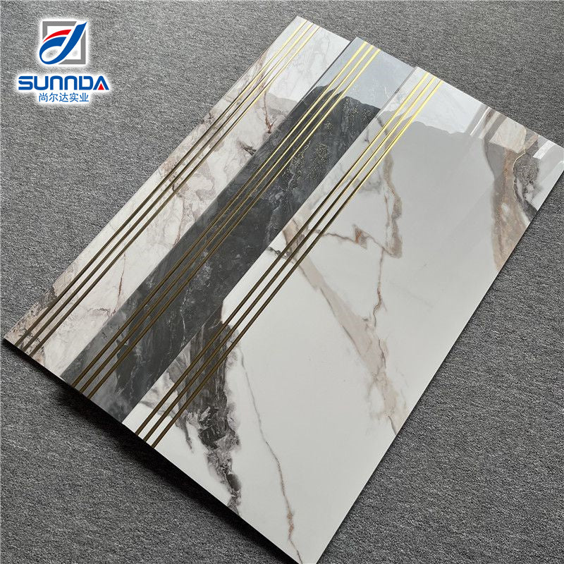 Gạch sứ tráng men đánh bóng, bề mặt bóng sáng hoặc mờ, hiệu ứng mạ vàng, vân đá cẩm thạch và vân gỗ 1200X470