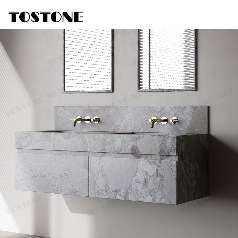 Tostone 2026 Tủ lavabo treo tường Cẩm thạch xanh lá Springs