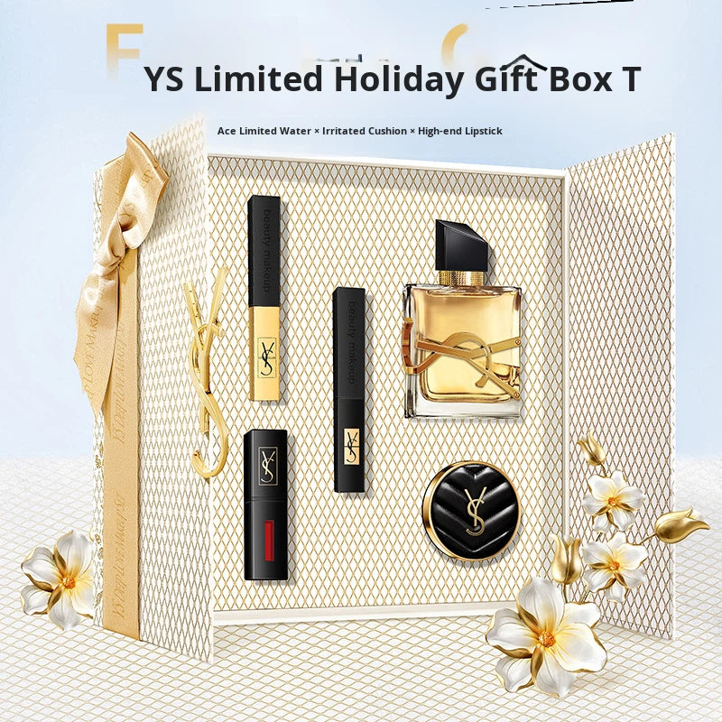 Hộp Quà Trang Điểm Họa Tiết Hoa Vẻ Đẹp Tình Yêu Bộ 5 Món Lên Màu Chuẩn Dành Cho Sinh Nhật, Valentine - Bạn Thân, Bạn Gái