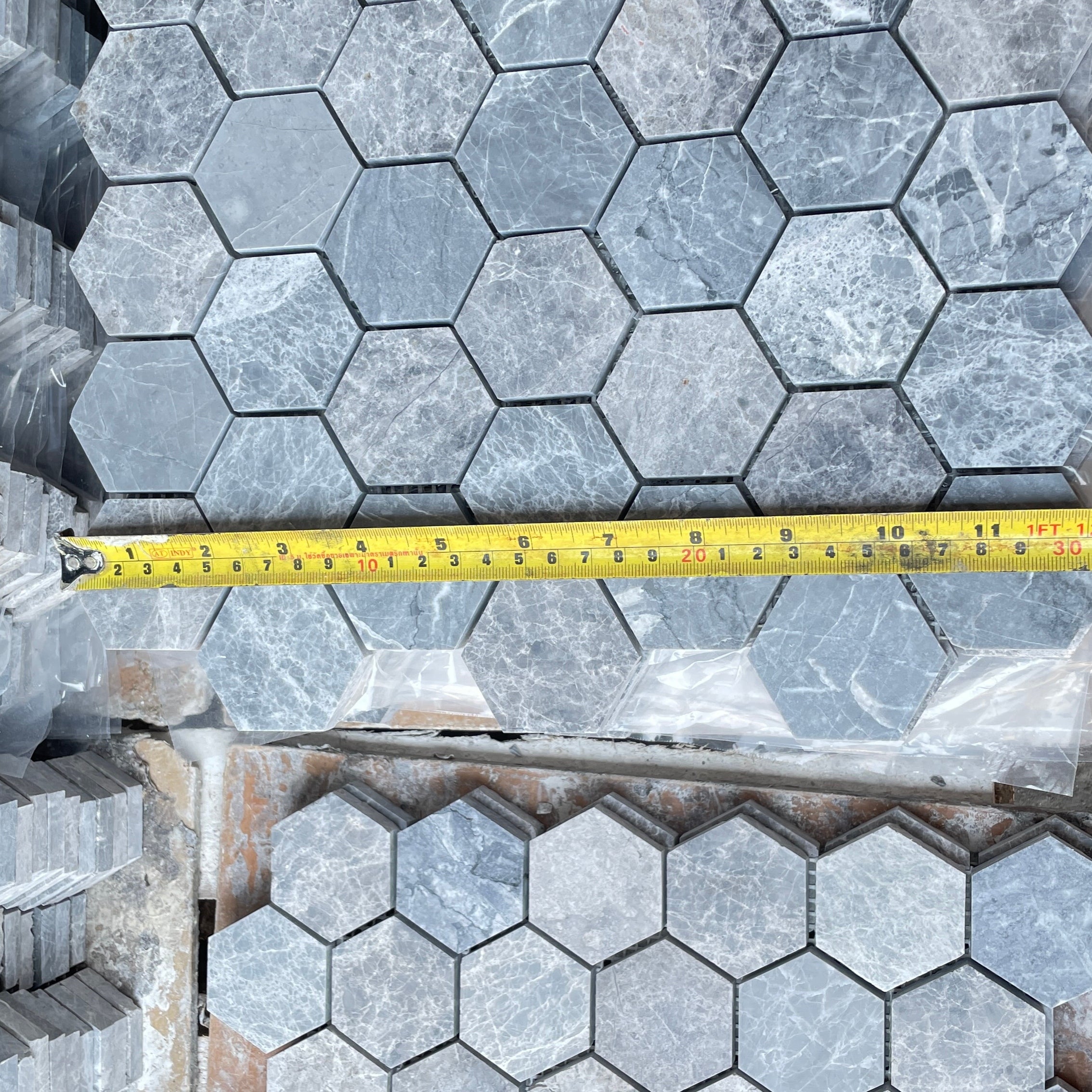 Nghệ thuật Treo Tường Gạch Mosaic Đá Cẩm Thạch Xám Bóng Thiết Kế Hiện Đại Dùng Cho Khách Sạn