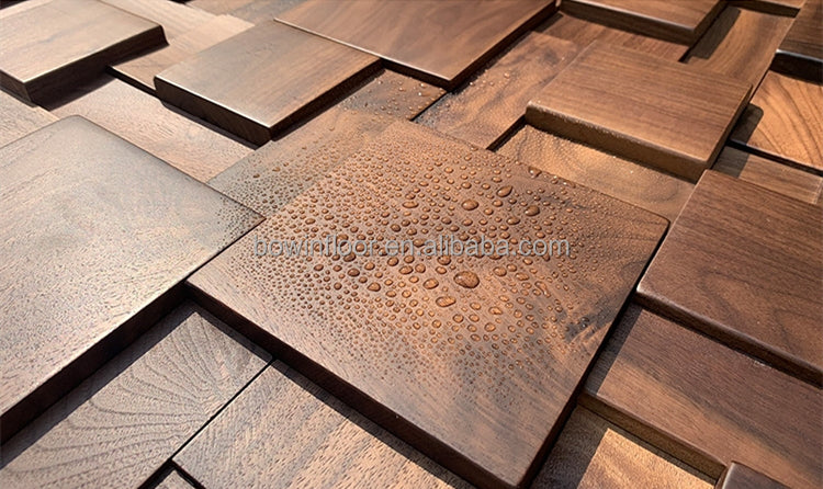 Đặc trưng Sang trọng Tấm ốp tường 3D Mosaic gỗ nguyên khối