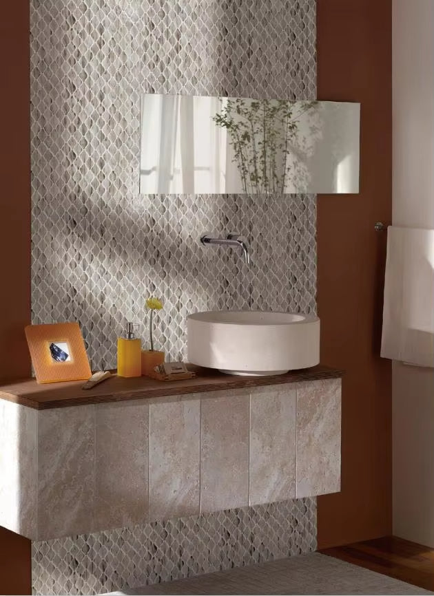 Gạch ốp tường nghệ thuật mosaic kính hình dạng không đều nội thất cho ốp bếp