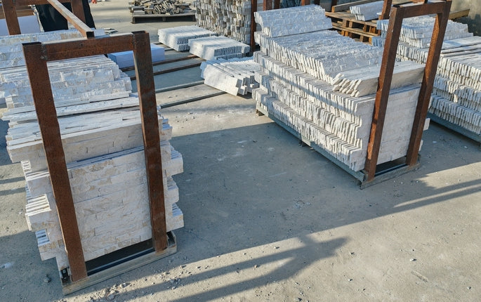 Tấm Đá Văn Hóa Đá Phiến Tự Nhiên Trắng Hoàng Gia Sang Trọng Ốp Tường Ngoại Thất Biệt Thự, Khách Sạn