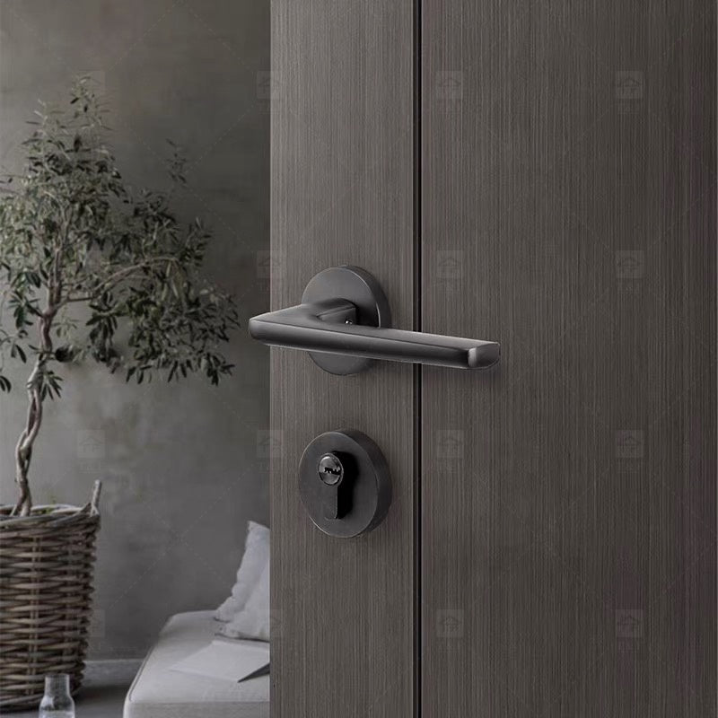 Tay nắm cửa gỗ từ tính im lặng vàng sang trọng có khóa phòng ngủ tách rời, thiết kế hiện đại dùng trong nhà dành cho biệt thự