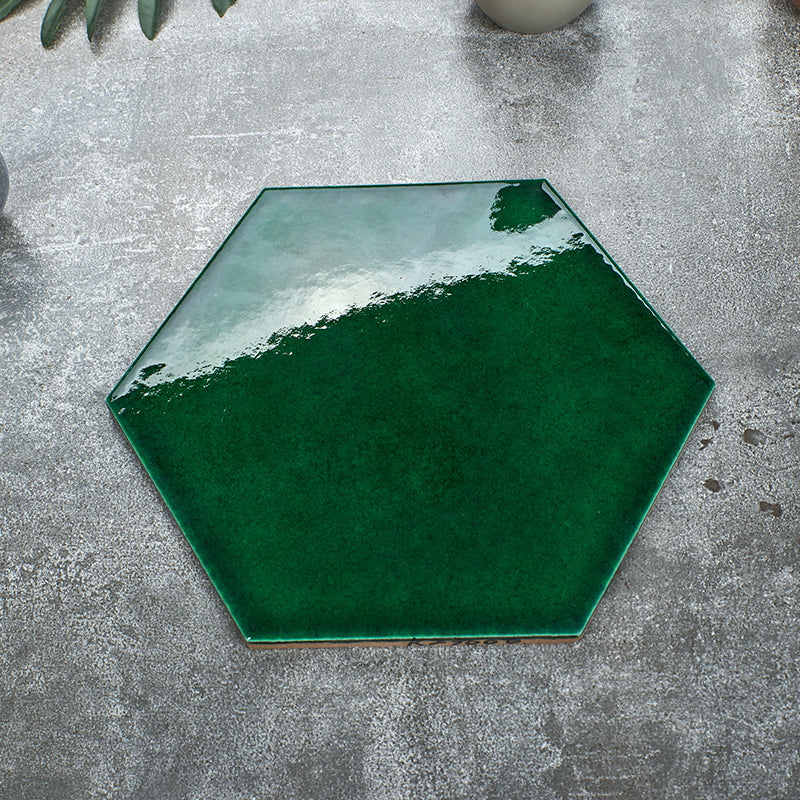 Gạch men/sứ ốp tường thủ công hình lục giác 230x200mm phong cách Bắc Âu bóng vân rạn băng đơn giản cho Bếp, Phòng tắm, Toilet