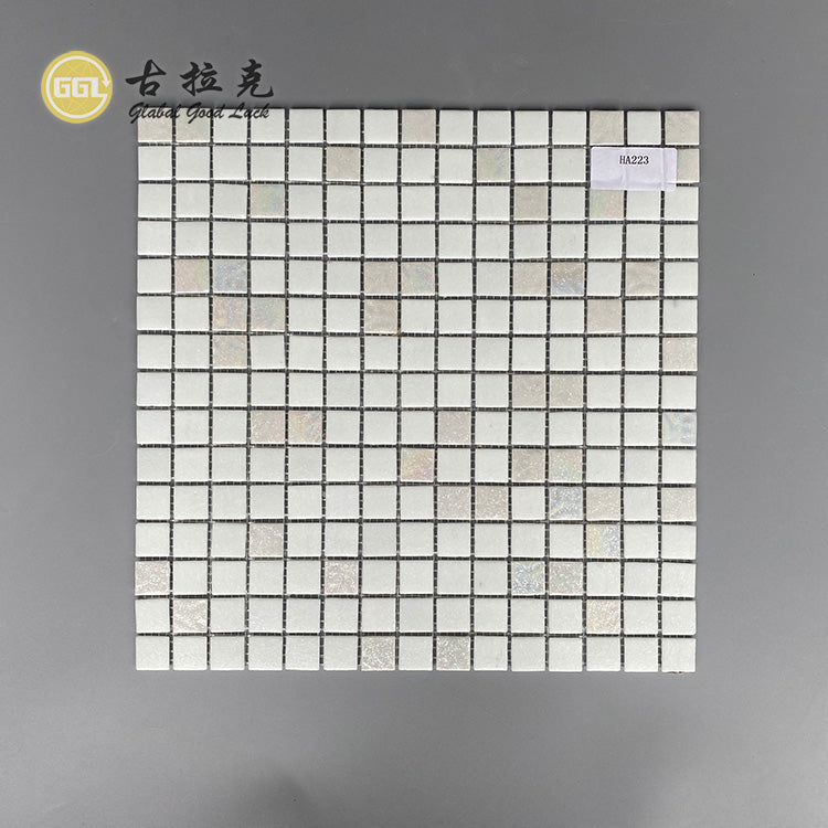 Gạch Mosaic Vuông Trắng Đa Sắc Dùng Ốp Tường Bếp, Phòng Tắm, Khách Sạn, Biệt Thự, Căn Hộ