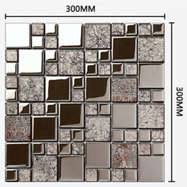 Gạch Mosaic Kính Màu Vân Gỗ Hiện Đại Cho Tường Nội Thất