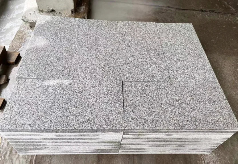 Gạch lát đường chống trượt đá granite xám đen