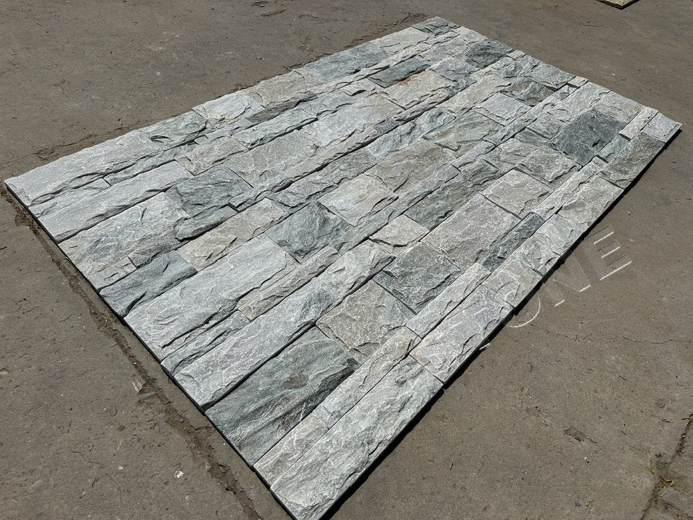 Hàng mới về: Tấm veneer đá Quartzite vân nấm xám nhạt bền, kháng axit, thiết kế hiện đại, tự nhiên, cắt theo kích thước