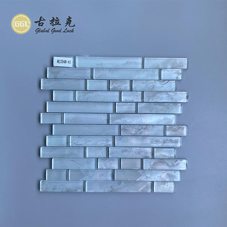 Gạch Mosaic Kính Pha Lê Dạng Gạch Màu Trong Suốt