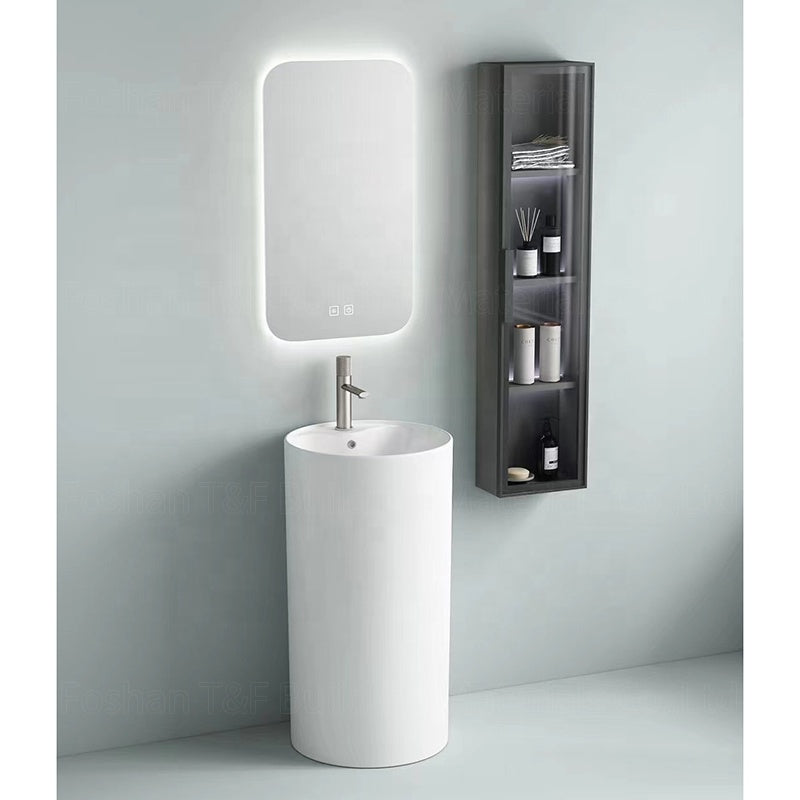 Chậu Rửa Đứng Gốm Sứ Liền Khối Cao Cấp Phòng Tắm