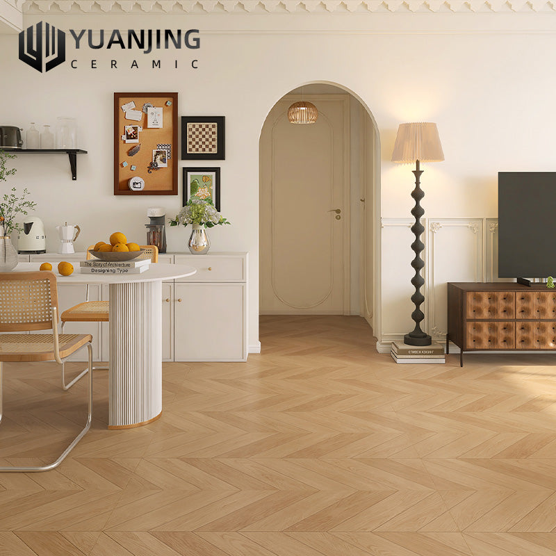 Gạch Sứ Lát Sàn Vân Gỗ Màu Sáng Dịu Nhẹ Chống Trượt Dùng cho Sàn Hồ Bơi, Ngoài Trời, Trong Nhà, Biệt Thự, Khách Sạn, Phòng Tắm