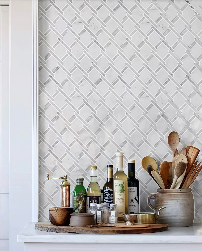 Gạch Mosaic Đá Ốp Tường Lát Sàn Hiện Đại 10mm, Đá Cẩm Thạch Tự Nhiên Bán Chạy Dùng Cho Khách Sạn, Nhà Ở, Ốp Bếp, Nâng Cấp Phòng Tắm