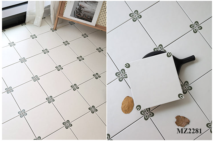 Gạch lát sàn sứ tráng men chống trượt trong nhà 200x200 hoa văn hoa màu đỏ