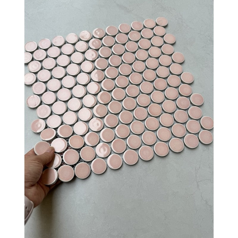 GẠCH MOSAIC CHẤM BI MÀU HỒNG CB 592