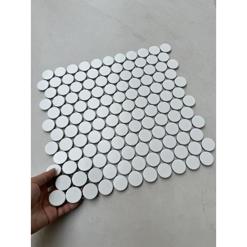GẠCH MOSAIC CHẤM BI MÀU TRẮNG CB 269