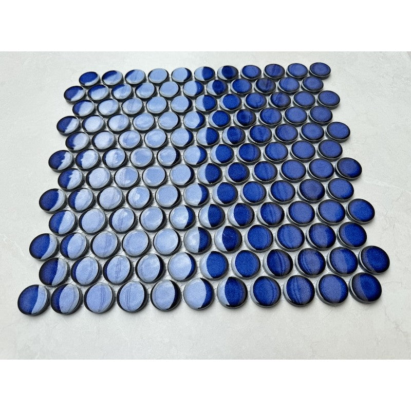 GẠCH MOSAIC CHẤM BI MÀU XANH DƯƠNG CB 128