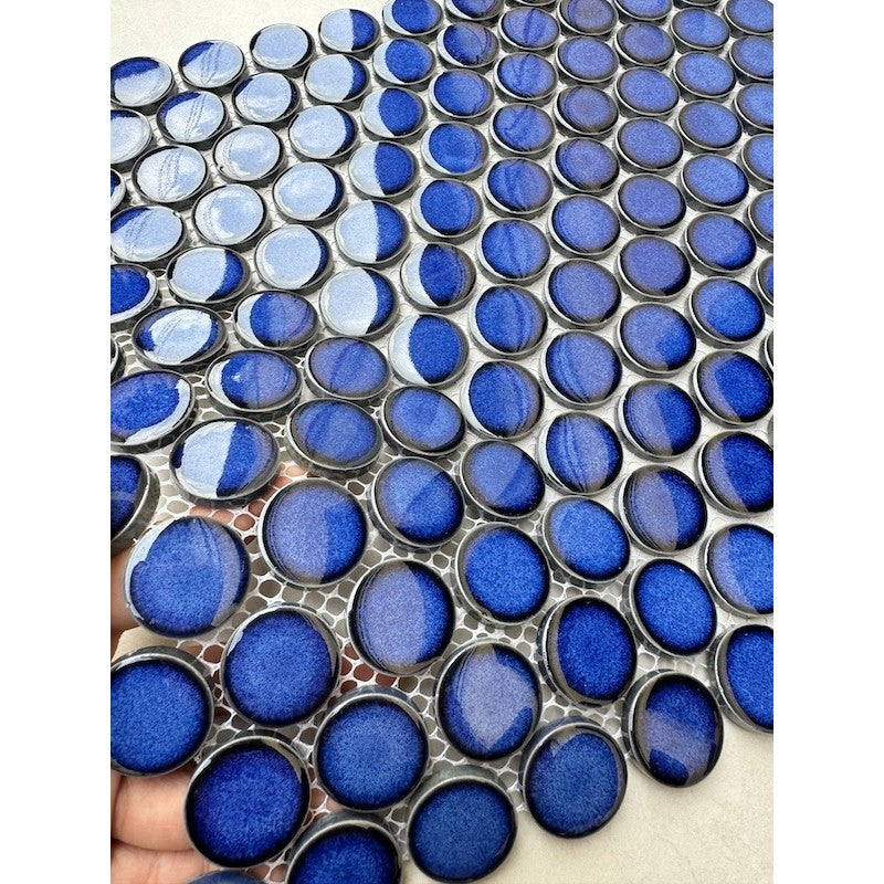 GẠCH MOSAIC CHẤM BI MÀU XANH DƯƠNG CB 128