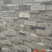 Đá ốp tường ong xám 3d QD