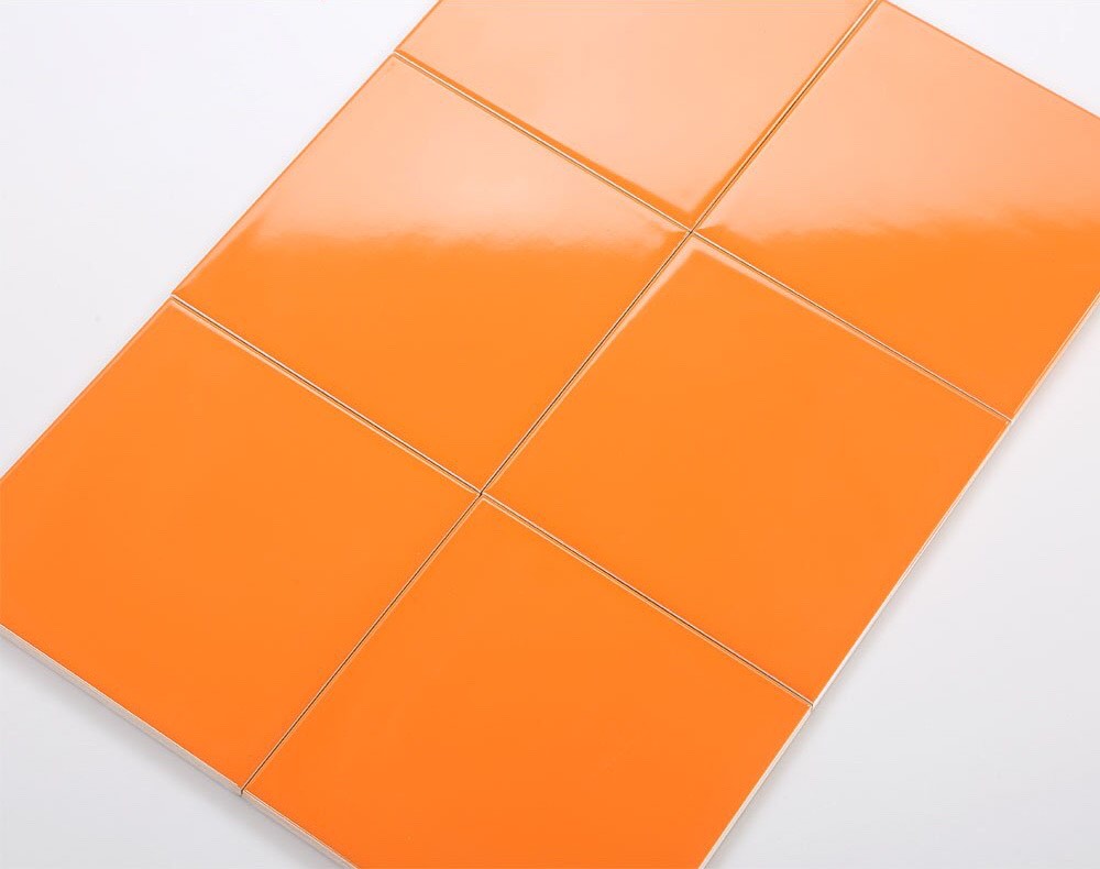 Gạch thẻ Việt Nam, Cam bóng phẳng, KT 100x100 mm, M1109, Hàng Ưu (1 hộ – Daisan Store