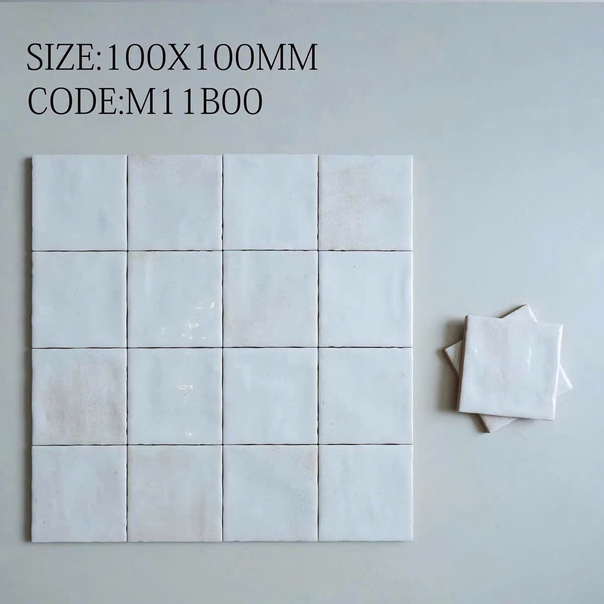 Gạch thẻ trắng kt 100x100mm mã M11B00