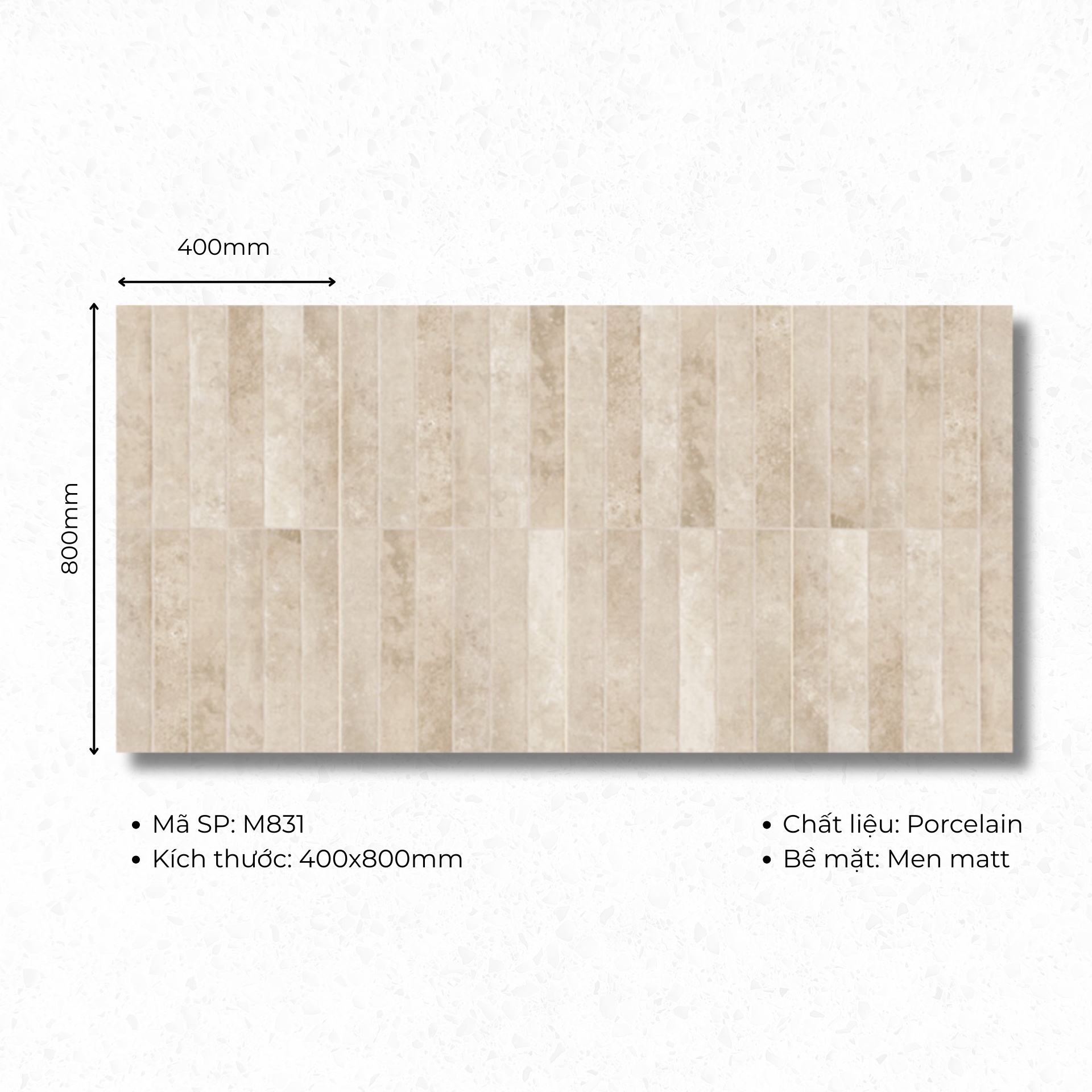 Gạch ốp lát 400x800 mã M831 (1thùng/ 1.92m2/ 6v/ 36,5kg)