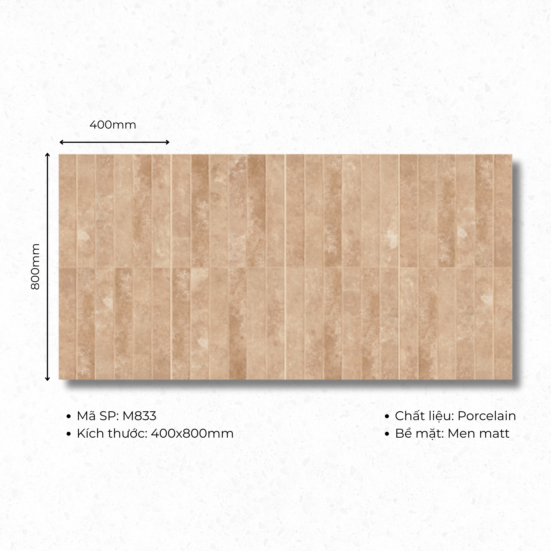 Gạch ốp lát 400x800 mã M833 (1thùng/ 1.92m2/ 6v/ 36,5kg)