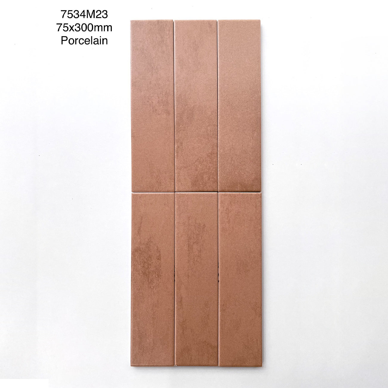Gạch thẻ Trung Quốc, Cam loang mờ, KT 75x300 mm, MD7534M23, Hàng Porce – Daisan Store