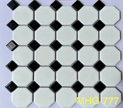 Gạch Mosaic Bát Giác Trắng Ô Nhỏ