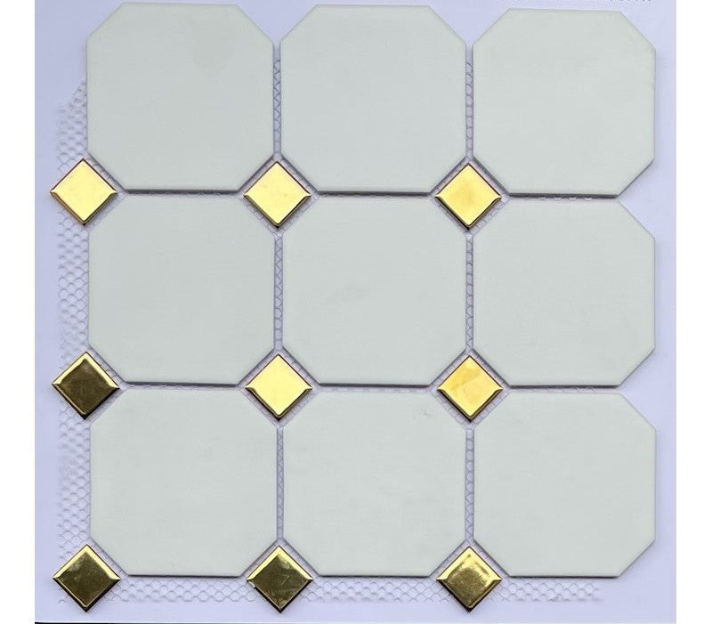 Gạch Mosaic Bát Giác Vàng