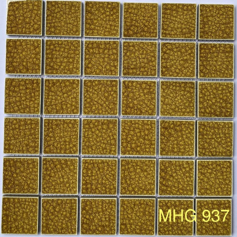 Gạch Mosaic Gốm Men Rạn 2 Lớp Màu Vàng 48x48 – Daisan Store