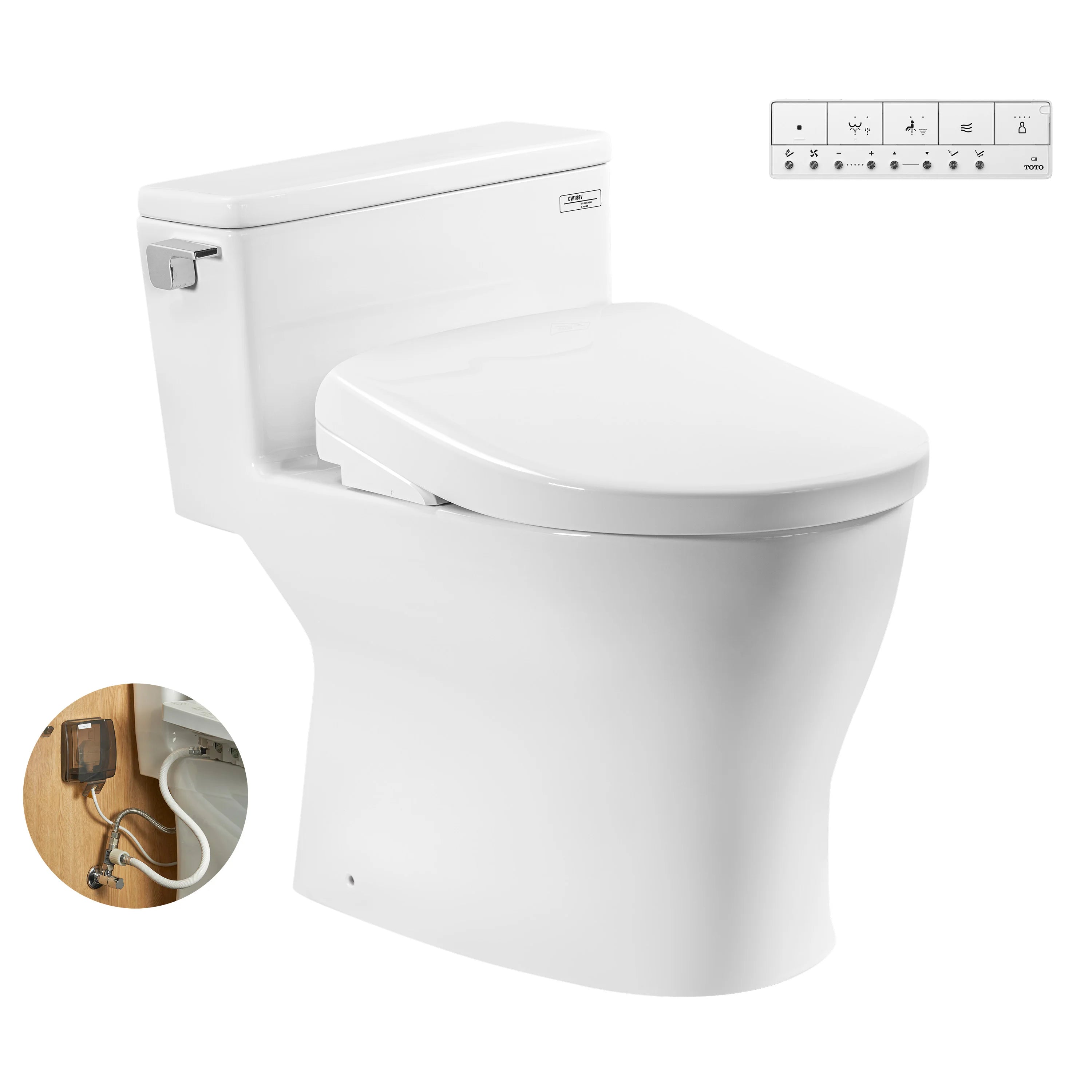Bàn cầu 1 khối kèm nắp rửa điện tử WASHLET dòng S7 – TCF47360GAA MS188 – Daisan Store