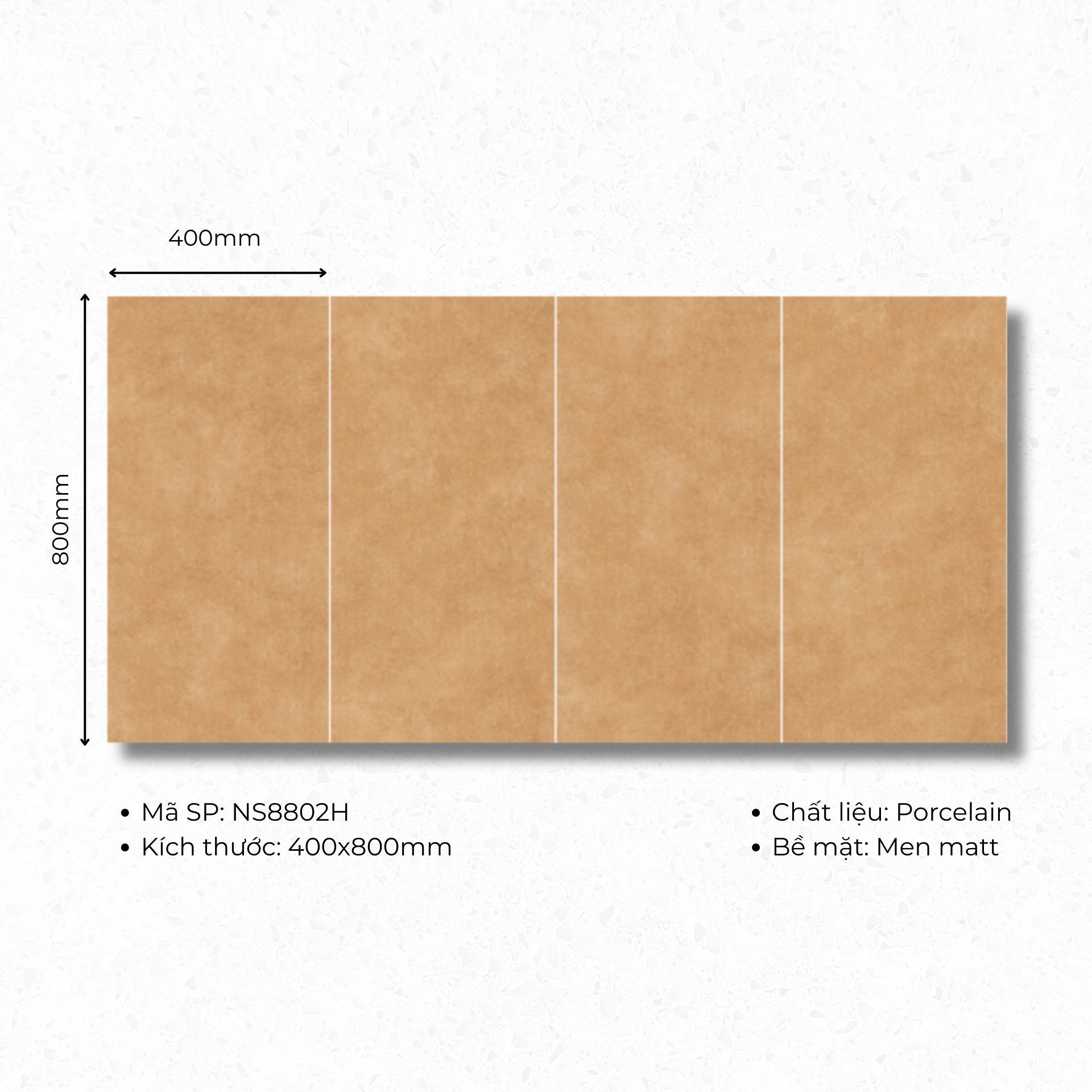 Gạch ốp lát 400x800 mã NS8802H (1thùng/ 1.92m2/ 6v/ 36,5kg)