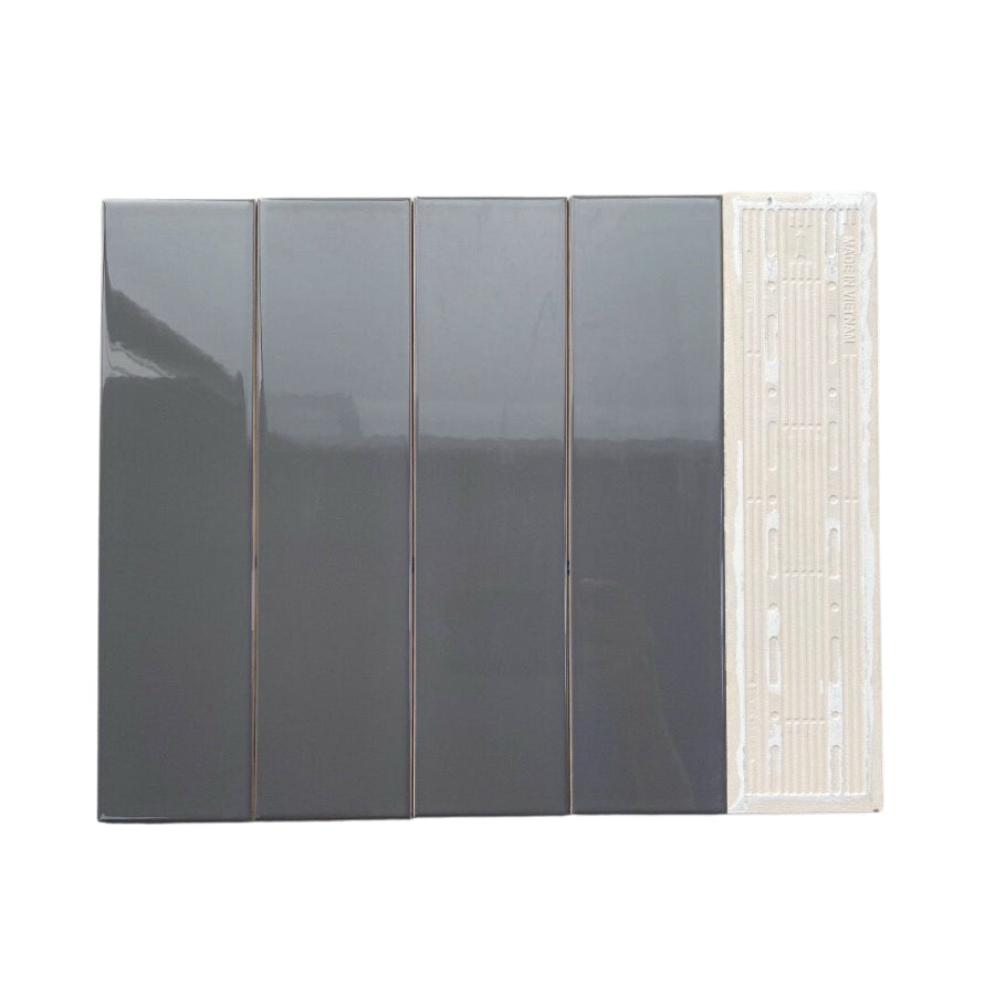 Gạch thẻ cao cấp xám đậm bóng phẳng KT 75x300mm PSTA75305 (1h/1.125m/5 – Daisan Store