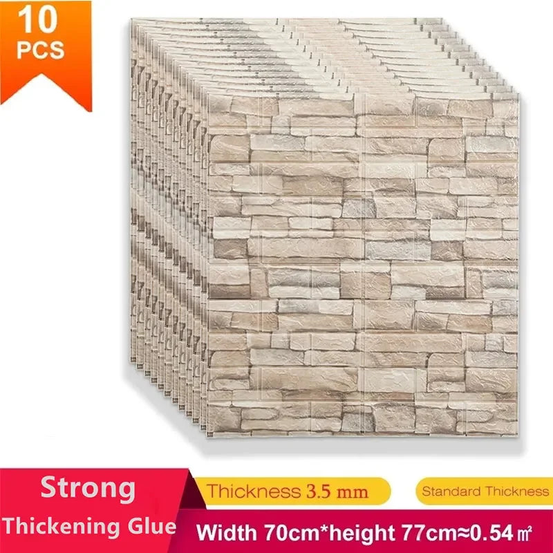 Bộ 10 Món Dán Tường 3D Dính Nước Phòng Khách 70X77CM