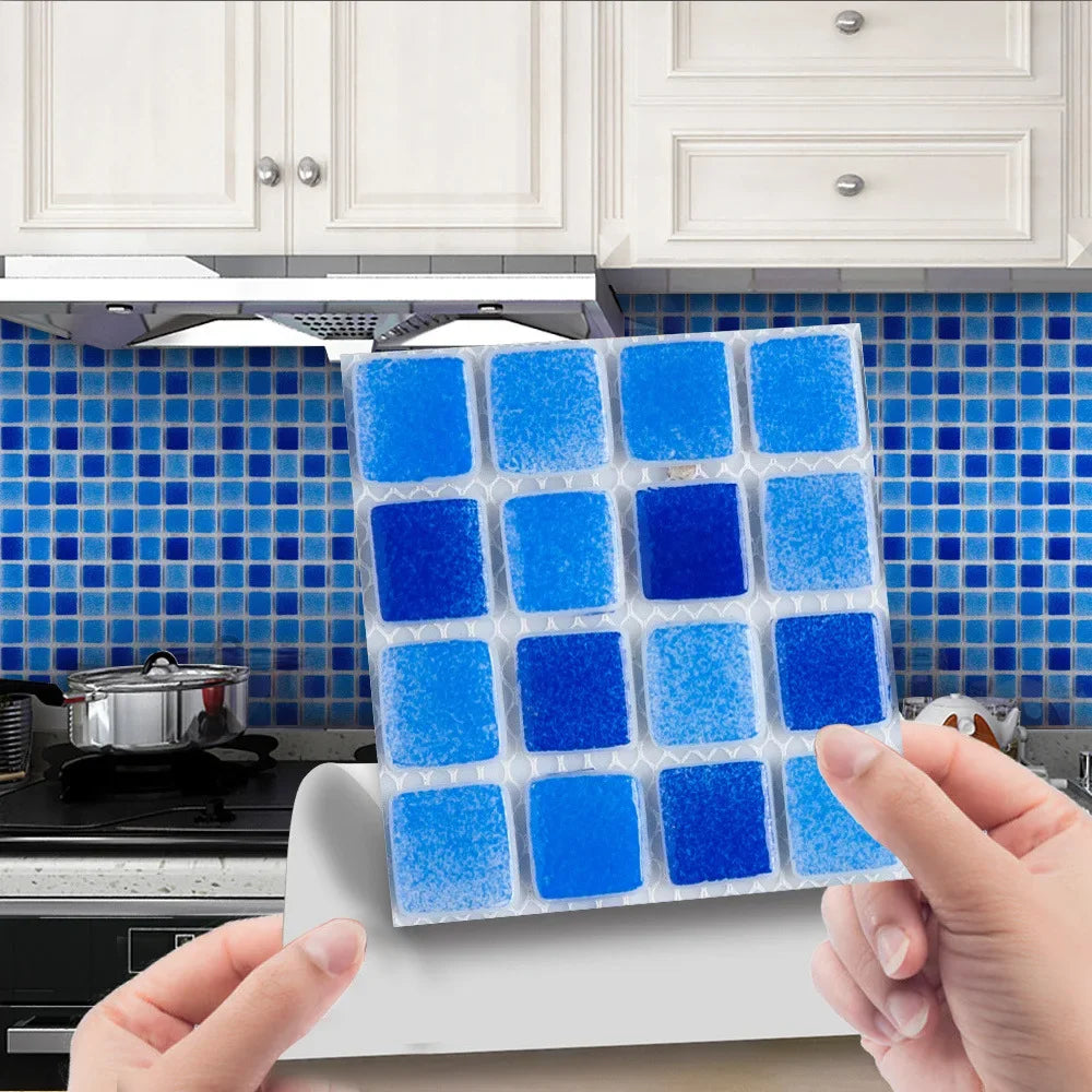 Bộ 10 Miếng Gạch Mosaic 3D Dán Tường Chống Thấm Phòng Tắm