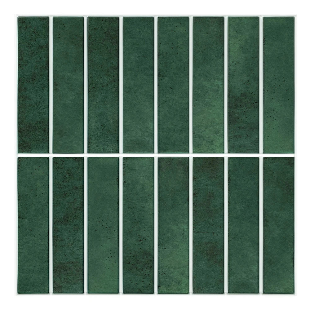 1/10pcs 3D Tile Sticker Self-adhesive Green Tile Backsplash Bathroom Wall Tile Sticker, Water and Mold Resistant, 30x30cm
