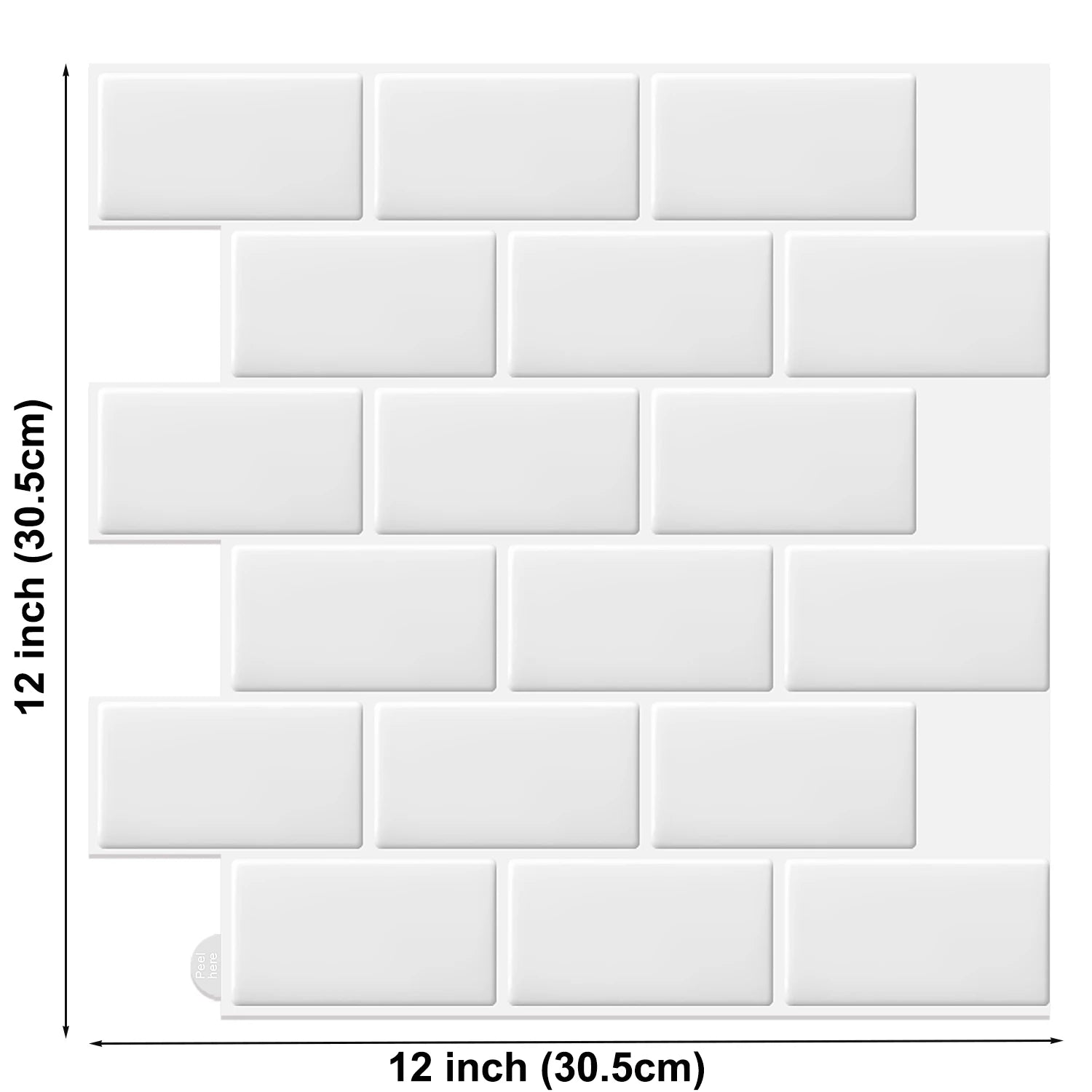 Dán Tường Backsplash 3D Metro Hiện Đại 12x12 Inch Tự Dính