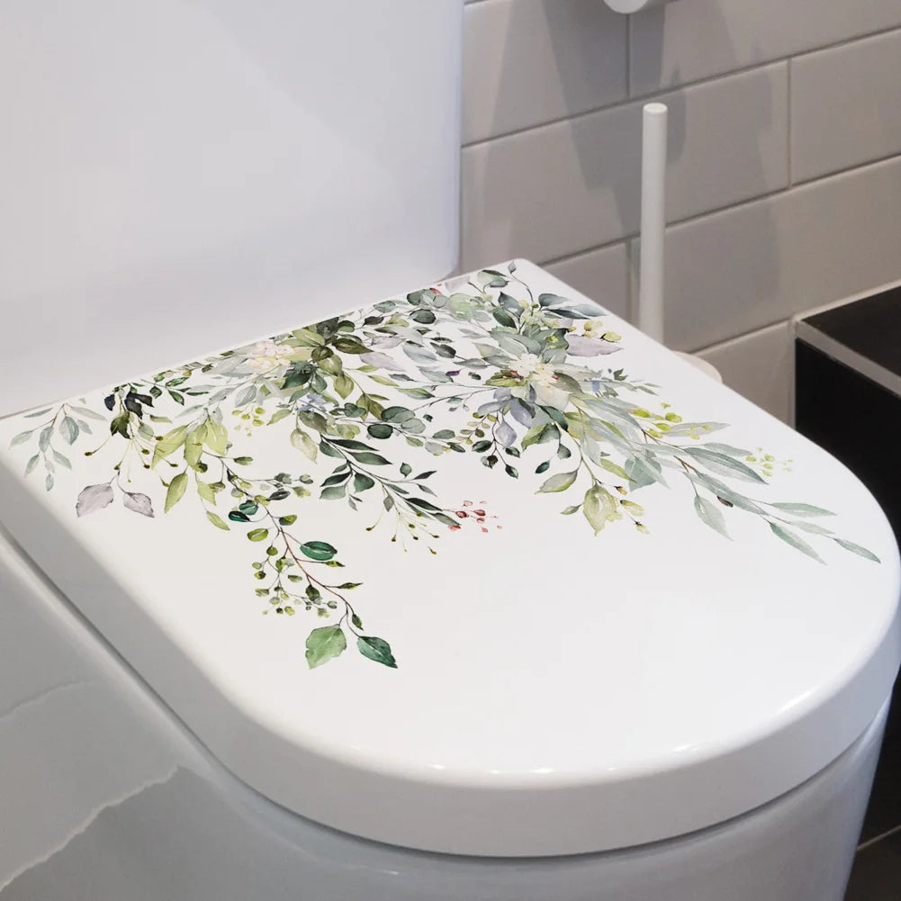 Decal Dán Tường Lá Xanh Trang Trí Nhà Tắm Phòng Khách