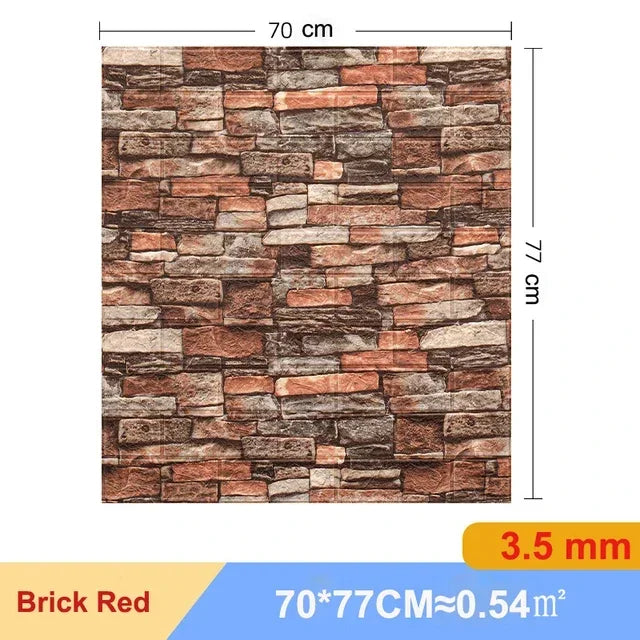 10 Miếng Dán Tường 3D Tự Dính Trang Trí Nhà Phòng Khách