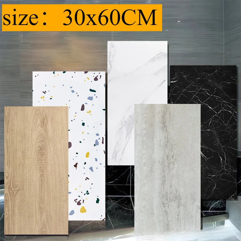 Nẹp Tường Nhôm Tự Dán 30x60cm Vân Đá Gỗ Chống Thấm