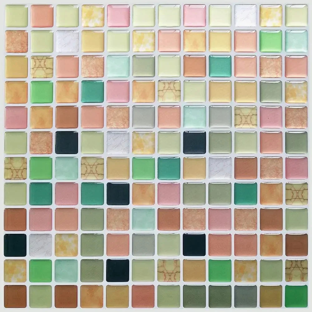 Dán Tường Gạch Mosaic Kính 3D Dính Chống Thấm 5 10 Miếng
