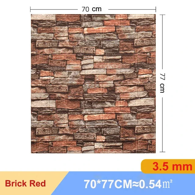 Bộ 10 Món Dán Tường 3D Dính Nước Phòng Khách 70X77CM
